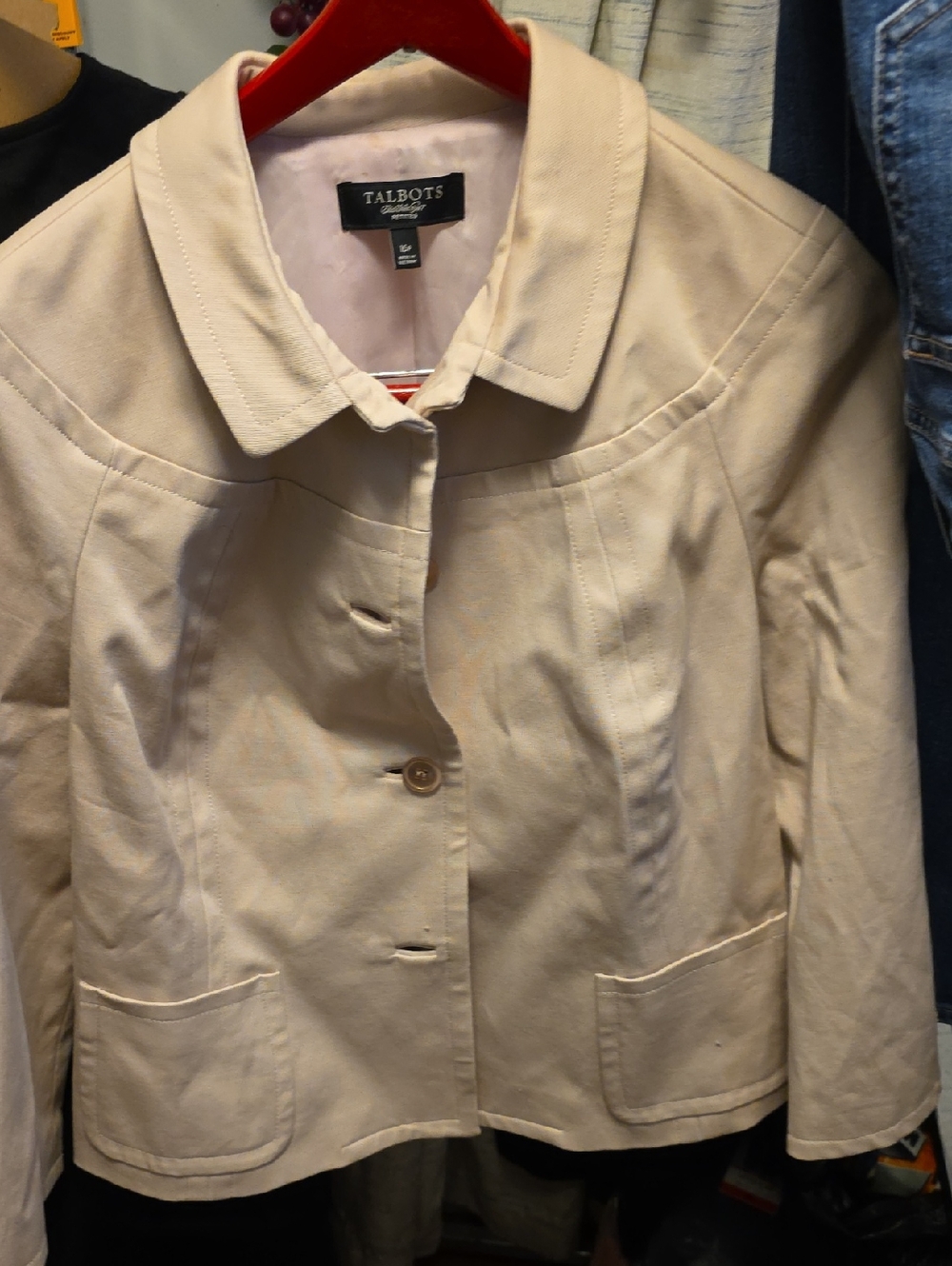 Talbots Cream Single-Button Blazer Jacket